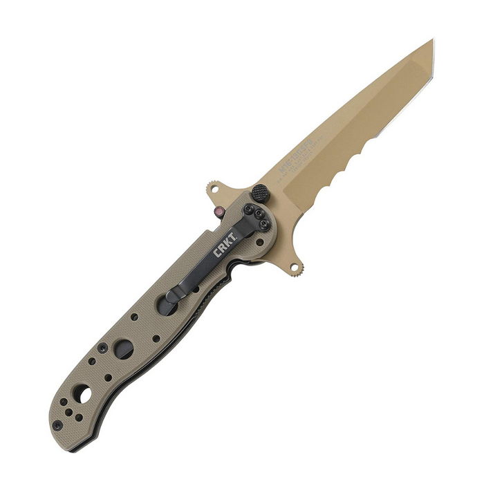 OEIS Private Security and Investigation - CRKT M16-13DSFG Special Forces, 3.5" 8Cr14MoV Combo Blade, Tan G-10 Handle freeshipping - OEIS Private Security and Investigation