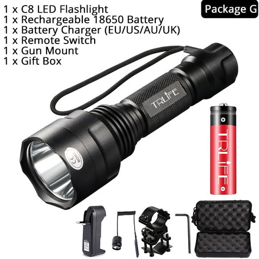 OEIS Private Security and Investigation - Hunting Tactical Flashlights 18650 Aluminium Waterproof Gun Mount freeshipping - OEIS Private Security and Investigation