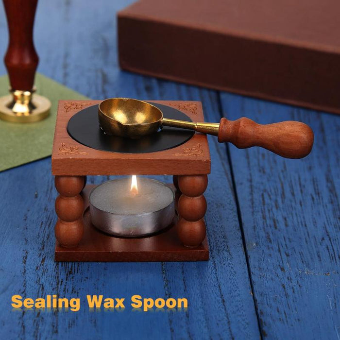 Retro Sealing Wax Furnace Stove Pot Wood Handle