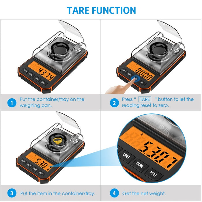 0.001g Electronic Digital Scale Portable Mini Precision Professional Pocket Scale Milligram 50g