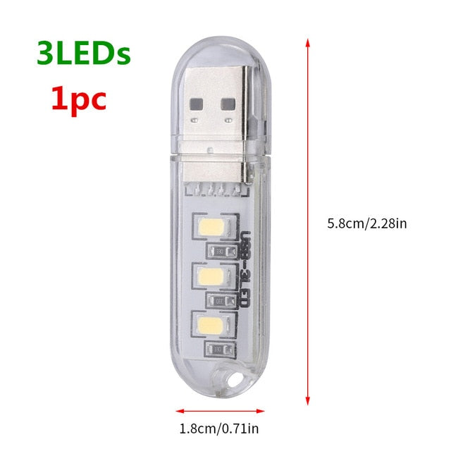 Mini Portable USB LED Book Light DC5V Ultra Bright