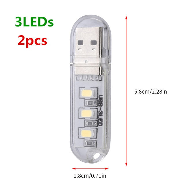 Mini Portable USB LED Book Light DC5V Ultra Bright