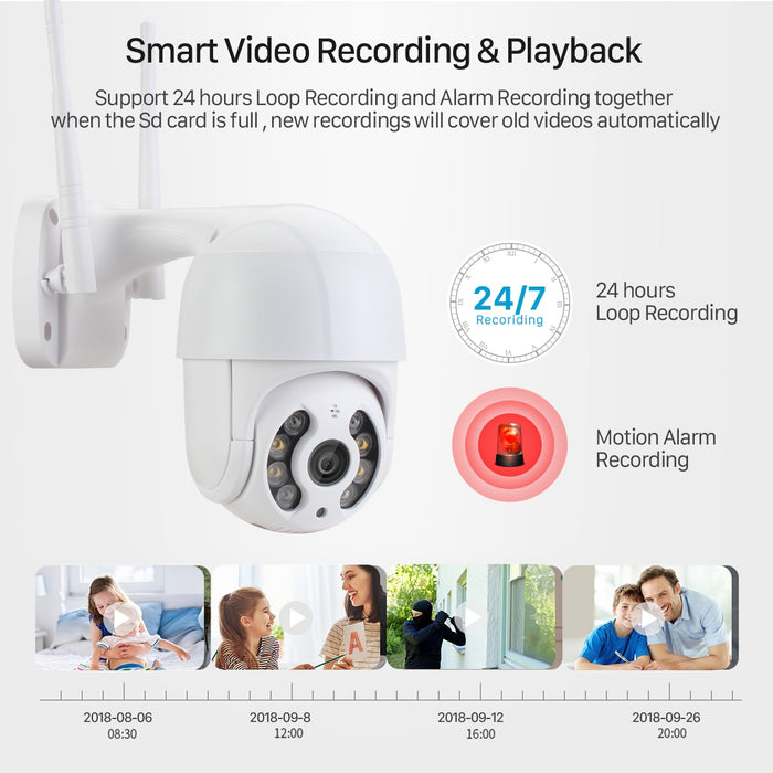 5MP PTZ IP Camera Wifi Outdoor AI Human Detection Audio 1080P Wireless Security CCTV Camera