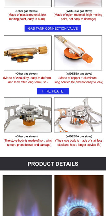 Widesea Camping Gas Stove Strong Fire Heater Survival Furnace