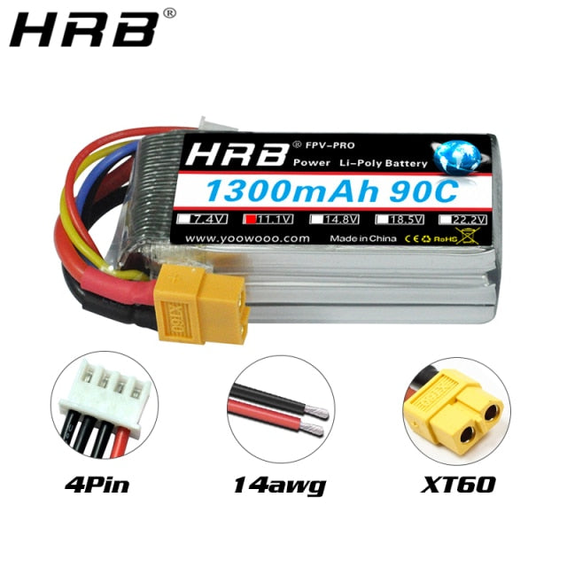 HRB 3S 4S Lipo Battery 11.1v 14.8v 2200mah 1300mah 1500mah 2600mah 3300mah 4000mah 4200mah