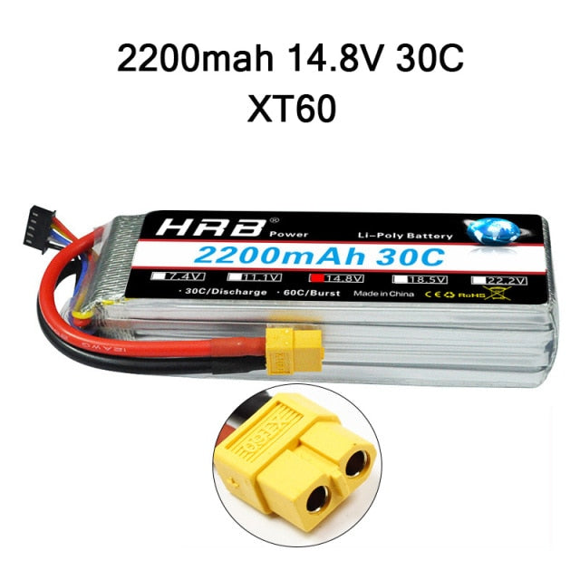 HRB 3S 4S Lipo Battery 11.1v 14.8v 2200mah 1300mah 1500mah 2600mah 3300mah 4000mah 4200mah