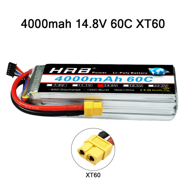 HRB 3S 4S Lipo Battery 11.1v 14.8v 2200mah 1300mah 1500mah 2600mah 3300mah 4000mah 4200mah