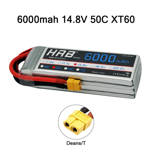 HRB 3S 4S Lipo Battery 11.1v 14.8v 2200mah 1300mah 1500mah 2600mah 3300mah 4000mah 4200mah