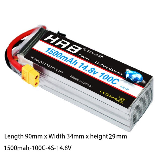 HRB 3S 4S Lipo Battery 11.1v 14.8v 2200mah 1300mah 1500mah 2600mah 3300mah 4000mah 4200mah