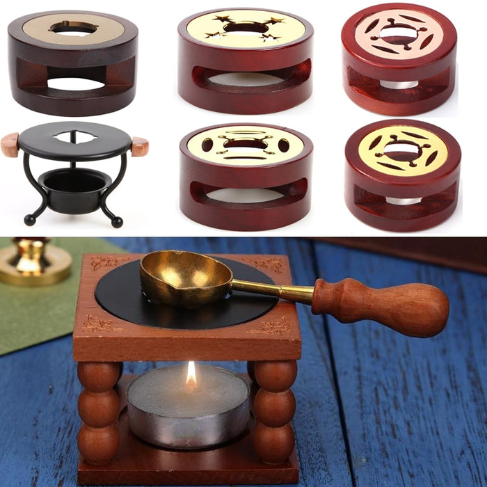 Retro Sealing Wax Furnace Stove Pot Wood Handle