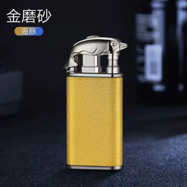 Metal Double Flame Lighter Inflatable Windproof Jet Turbo