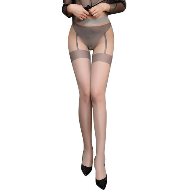 Sexy Body Stocking Lace Soft Top Thigh High Stockings + Suspender Garter Belt Over Knee