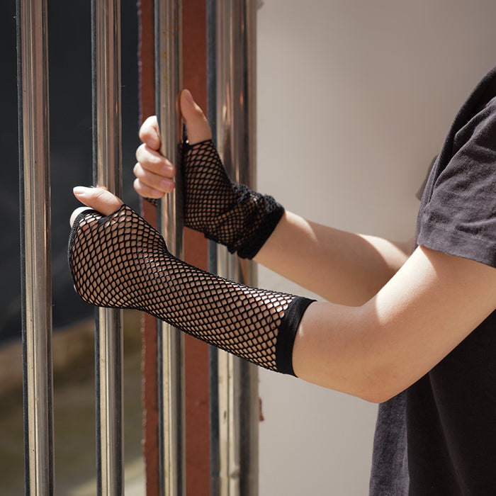 OEIS Private Security and Investigation - Stylish Long Black Fishnet Gloves freeshipping - OEIS Private Security and Investigation